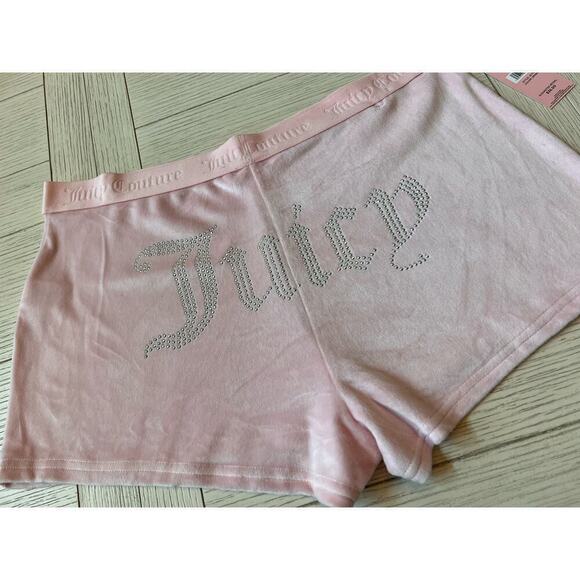 NWT Juicy Couture pink‎ velour sleep shorts. Extremely soft. Size XL - Picture 7 of 7